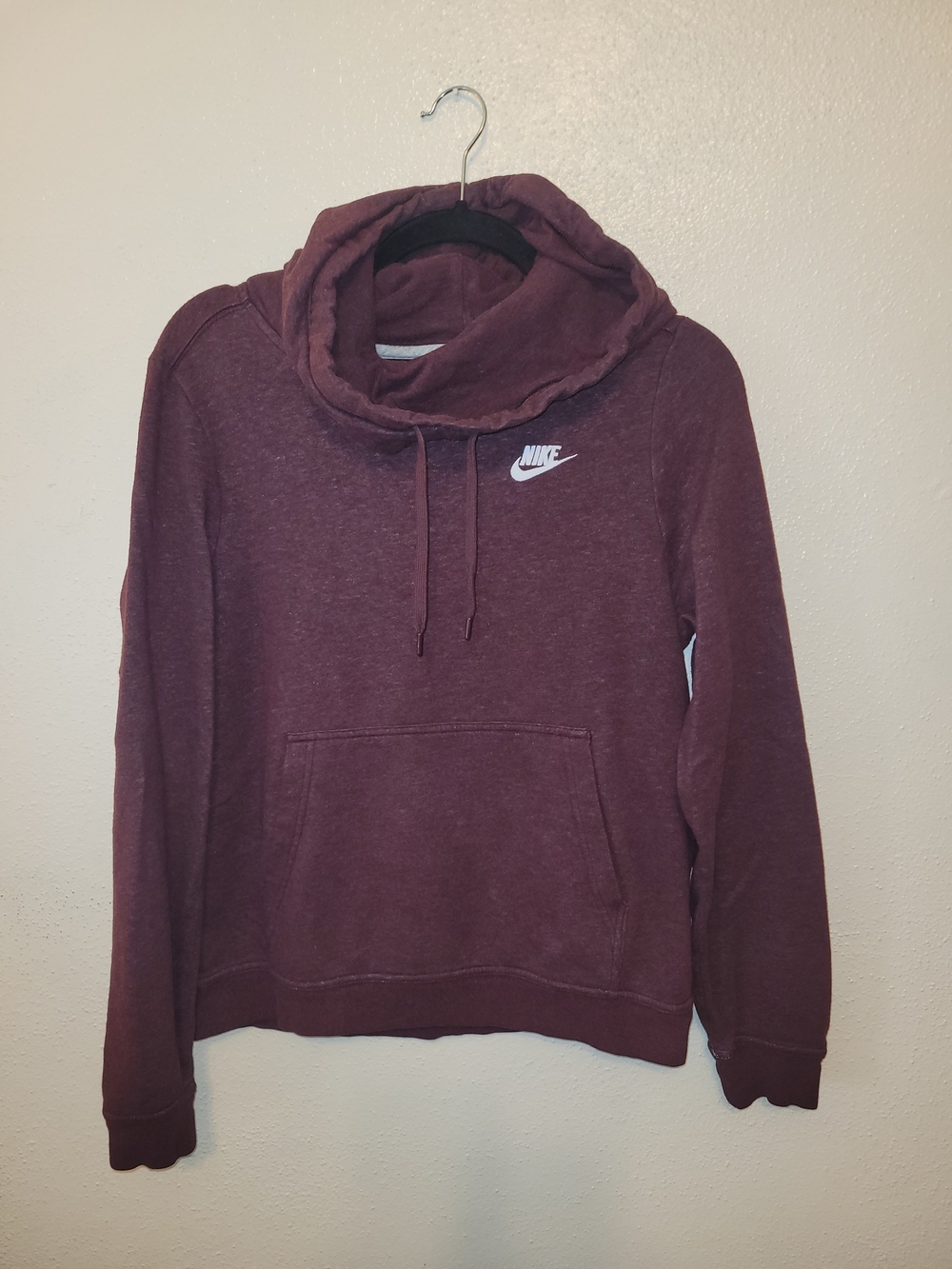 Nike Women's Maroon Cowl Neck Pullover Hoodie Small
